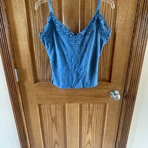 INC International Concepts Blue L Lace Cami Top